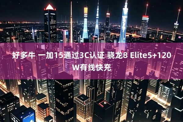 好多牛 一加15通过3C认证 骁龙8 Elite5+120W有线快充